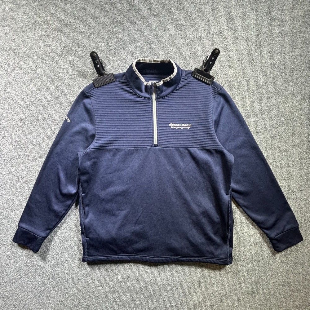 Callaway Golf Shirt Men's L Blue Polyester Fleece-Lined Performance Quarter-Zip